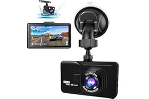 QUALIHOME Dash Cam Front and Rear 1080P Full HD Dual Dashboard Camera Dashcam for Cars 170 Wide Angle HDR with 2.7" LCD Display Night Vision Motion Detection and G-sensor