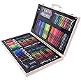 Rosy.Moment 220 PCS Stationery Kids Gift Colored Pencils Crayon Wooden Box Art Colouring Set