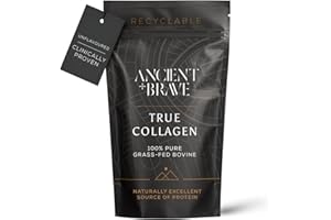 Ancient + Brave True Collagen 200g - Grass-Fed Bovine Collagen Powder - 100% Hydrolysed Collagen Peptides (Type 1) - High Protein, Fasting, Keto - Anti-Ageing, Skin, Hair & Nail Health