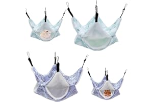 WORUIB Hamster Hammock 2 Pack, Cute Heart-Shaped Hanging Bed for Small Animals, Soft Flannel Rat Hammock, Cozy Guinea Pig Hammock & Ferret Bed, Cage Accessories for Dwarf Hamsters, Rats, Mice