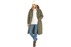 TOG24 Raleigh Womens Quilted Puffer Extra Long Coat for Winter with Fixed Hood, Two Way Zip and Recycled Thermal Filling