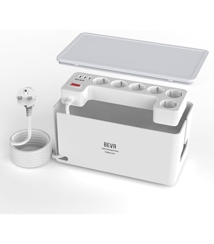 VEFVE Kubus Verlengsnoer met USB, 7-in-1 Stekkerdoos, Meervoudige