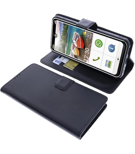 Moex Plug Case Für Emporia SMART.3mini – Gürteltasche Mit Clip, PU Leder, Magnetverschluss, Schwarz