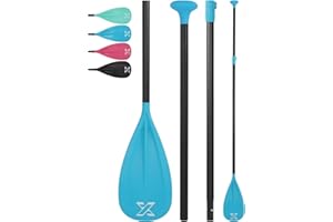 ZLX Pagaia per SUP-Pagaia in alluminio regolabile a 3 pezzi di qualità premium remo sup con lama in fibra di vetro pagaia sup carbonio - Perfetta per surf, galleggiamento e sport acquatici