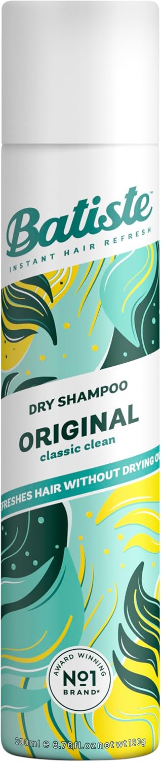 Batiste Dry Shampoo Original 200ml, Fresh & Clean Fragrance, No Rinse Spray to Refresh Hair in Between Washes