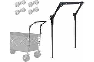 SHINETEC Fixation de poignée de poussée de Wagon de Camper - Remplacement de Chariots de Jardin Pliables pour Chariot d'épicerie extérieur, Panier Non Inclus