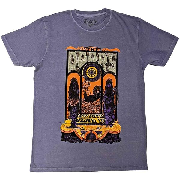T-Shirt Uomo When The Music's Over - The Doors - Linea Classic - 100% Cotone 185 Gr/mq - Stampa Artigianale Ecologica - 2