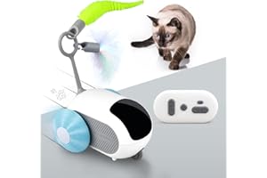 TOHDNC Giocattolo Interattivo per Gatti Con Telecomando, 2 Velocità Automatico Mobile Auto Giocattolo per Gatti Adulti Annoiati