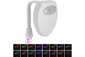 GOESWELL Toilet Night Light,Motion Sensor LED Bathroom Night Light, Toilet Seat Light with UV Disinfection,16 Colours,Waterproof and Power Saving A Small Gift for a Fun Life