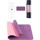 Gymo Alignment 6mm TPE Yoga Mat Pilates Cushion Knee Elbow Protective Mat Gift Plum