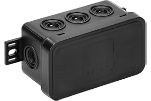 Miratic Puszka Elektryczna Natynkowa 8 Przepustów Puszka Przyłączeniowa IP54 Wodoodporna Solidna i Bezpieczna Instalacja Elektryczna na Zewnątrz (czarny)