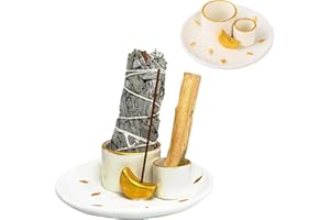 NOKWOCY Varillas de Incienso multifuncionales, portavelas de Madera, Salvia, Palo Santo e Incienso, para aromaterapia, meditación (Flower)