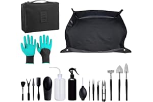 TEL CHARME * Plant Repotting Mat Set of 18, Waterproof Gardening Mat, Plant Mat, 50 x 50 cm Plant Mat with Mini Garden Tool Set for Gardening, Home, Nursery, Pots, Succulent Plants