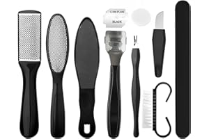EUZUXU 10 Pezzi Kit Pedicure Professionale, Set Per Pedicure in Acciaio Inossidabile, Kit per Pedicure, Strumenti Che Rimuove la Pelle Dura e Morta