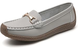 Rodawu Mocassin Femme Cuir Chaussures Bateau et Mocassins pour Femmes Confortable Loafers Plates Chaussures de Conduite Chaussures Décontractées Femmes