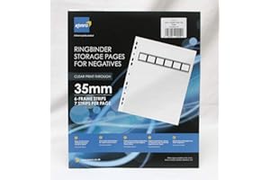 Kenro Transparent Negative Pages for Ringbinder for 7 Strips of 6 Frame 35mm Film Pack of 25 - KNF11