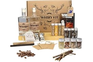 LOUISE & GASTON L&G® - Kit de preparación y degustación de whisky arreglado - Ideas para regalar - Caja regalo whisky original DIY - Navidad, cumpleaños - Made in France - Ingredientes y accesorios de calidad