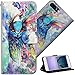 Produktbild COTDINFOR iPhone 8 Plus Hülle iPhone 7 Plus Geschenk Lederhülle 3D-Effekt Kartenfächer Schutzhülle Protective Handy Tasche Schale Standfunktion Etui für iPhone 7/8 Plus Watercolor Owl YX.