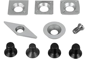 Jcevium Turning Carbide Cutter Inserts Combination Set for Wood Turning Working Lathe Tool with Screw 5Pcs