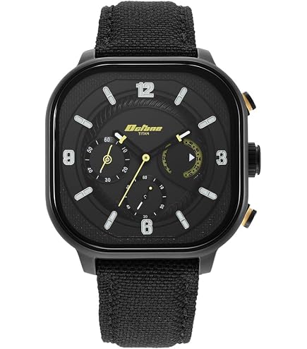 Titan Octane Aerobatics Green Dial Chronograph Leather Strap Watch