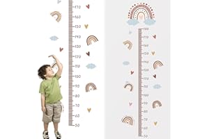 HOMURY Graz Design - Adesivo da parete per bambini, con barre di misurazione per bambini, per cameretta dei bambini, dimensioni del tocco, misura (50 ~ 180 cm)