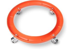 Inofix - Patín para bombona de butano - Diseño circular de 310 mm de diámetro - Rueda con giro 360º - Naranja
