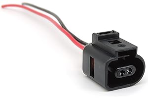 HISports Conector de mazo de cables para sensor de temperatura de 2 pines – Compatible con Audi A4 A6 A8 Q5 Q7 Reemplazo # 1J0973702