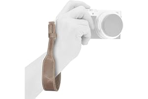 MegaGear SLR, DSLR Cinghia da Polso per Fotocamera in Vera Pelle compatibilie con (Visone)