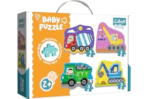 Trefl - Puzzle - Vehículos de construcción de 3 a 6 Piezas 4 Conjuntos, para niños a Partir de 2 años,