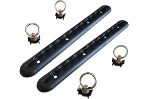 FISHYUAN L Track Tie Down Set, Includes 2Pcs 1ft L-Track Rail with End Caps and 4Pcs Single Stud O-Ring Fittings, Versatile Trailer Tie Down System for Trailers and Truck Beds