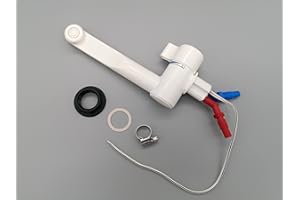 CR-MOESANCO® KIT Grifo Mesclador Agua Fría y Caliente + 2 Abrazadera de INOX para caravana, autocaravana,camper o Barco con Interruptor 12v" (MEZCLADOR, BLANCO)