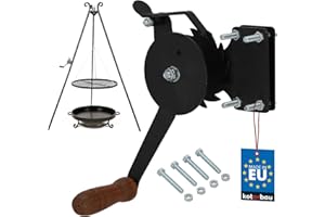 KOTARBAU® Cuerda con manivela para barbacoa, color negro, perfecto para barbacoas con salchichas