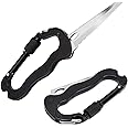 2 Pcs 7 In 1 Keychain Multitool, Climbing Carabiner D Shape Keychain Buckle Multi-functional Tool with Bottle Opener, Glass Breaker, Phillips Screwdriver, Keychain Knife for Men Hiking, Camping