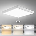 Yafido 28W 2800LM LED Ceiling Light with Radar Sensor, 30CM 3000K-6000K Ultra Slim White Square Ceiling Light with Motion Detector, for Hallway, Porch, Garage, Balcony, Bathroom