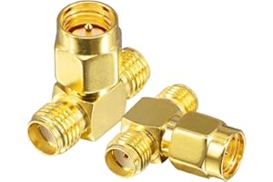 YILIANDUO 2 Pezzi FPV Antenna Adattatore Tipo T SMA Maschio a Doppio SMA Femmina 3 Vie Splitter Doppio Passaggio RF Coassiale Connettore per WiFi Antenna Repeater Cavo di Prolunga del Segnale Radio