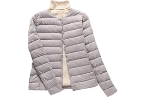 HAXNOHEY Doudoune Legere Femme Doudoune Légère Femme Hiver Veste Doudoune Fine Ultralight Femme Grande Taille Veste Matelassée Puffer Jacket Femme Blouson Doudoune Duvet Plume Cintrée Chaude Oversize Femme
