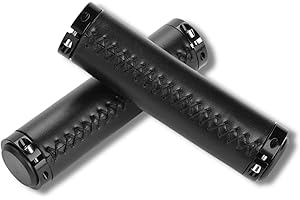 Jadeshay Manopole Bici, 1 Paio Universale Manopole Manubrio per Bici in Pelle PU Mountain Bike Pieghevoli per Bicicletta 22.2mm Doppio Serratura in Alluminio Impugnature per Bicicletta