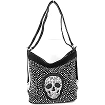Mochila Piel Lavada AlwaySky Mochila De Calavera Para Mujer, Con