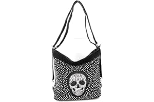 Faylinn Bolso Mochila Mujer Calaveras Craneo - Mochilas Mujer Tachuelas – Mochilas Estilo Punk Rock - Bolsos Góticos- Mochila Estilo Motero