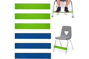 LEIBOCHAO 6 Stück Elastische Stuhlbänderfür Kinder mit ADHS und Autismus – Sensorische Sitzhilfe, Flexible Stuhlzappelbänder für Schule & Zuhause, SPD, Yoga (Federnde Gurte für Konzentration)