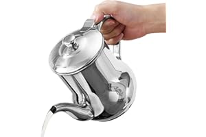 Stainless Steel Oil Strainer Pot,Grease Storage Can Stainless Steel Oil Filter Pot with Strainer - Filter Oil Container for Bacon, Cooking Grease, and Frying Oil Maodom