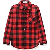 Grandwish Boys Girls Long Sleeve Plaid Shirt 2-12 Years