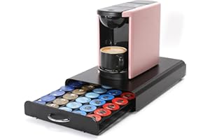 SYSYLY Cassetto Porta Cialde caffè,Porta Capsule per caffè Compatibile con Modo Mio,Cassetti per Cialde Supporto di Metallo,Capacità: 40 capsules - Nero