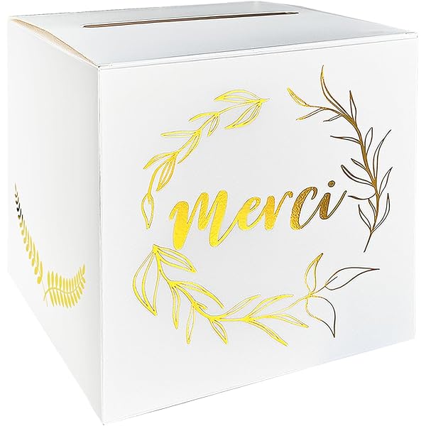 Urne/boîte à Cartes Blanche 22x22x22 Cm - Pour Mariage, Baptême, Anniversaire - DIY Inclus