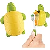 Flipper Fun Animal Kaplumbağa Diş Fır&ccedil;ası Kapağı - Kapaklı &Ccedil;ocuk Diş Fır&ccedil;ası Tutacağı - Banyo i&ccedil;in Diş Fır&ccedil;ası Tutucuları - V