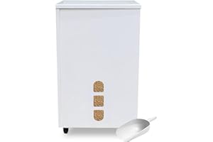 FLO.MAR FLOMAR - Porta Pellet da Interno con Ruote - Contenitore in Metallo Verniciato a Fuoco Bianco