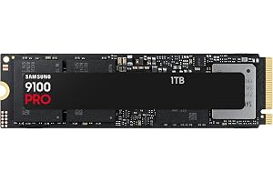 Samsung 9100 PRO NVMe M.2 SSD, 1TB, PCIe 5.0, 14,700 MB/s Read, 13,300 MB/s Write, Internal SSD for Gaming, Video Editing and AI, Black, MZ-VAP1T0BW