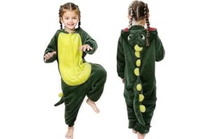 GLEEMEN Kostium dinozaura dla dzieci, unisex, piżama, zwierzęta, cosplay, dinozaur, kombinezon dla dzieci, dziewcząt, chłopców, na karnawał, dinozaur (120)