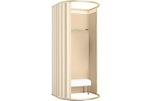 Ainbonte Portable Changing Room, Clothing Store Dressing Room, Privacy Protection Standing Mobile Fitting Room, for Boutiques, Centre Mall and Offices, 200x100x95cm (Beige)