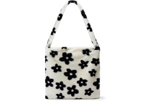 KALIDI FANCY FOREST KALIDI Fluffy Tote Bag with Zipper Large Soft Plush Shoulder Bag Cute Crossbody Bag for Girls Womens